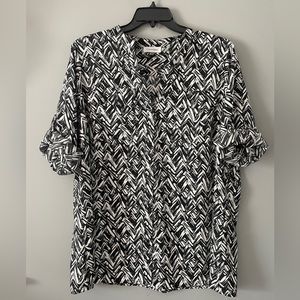 Calvin Klein Abstract Chevron Blouse